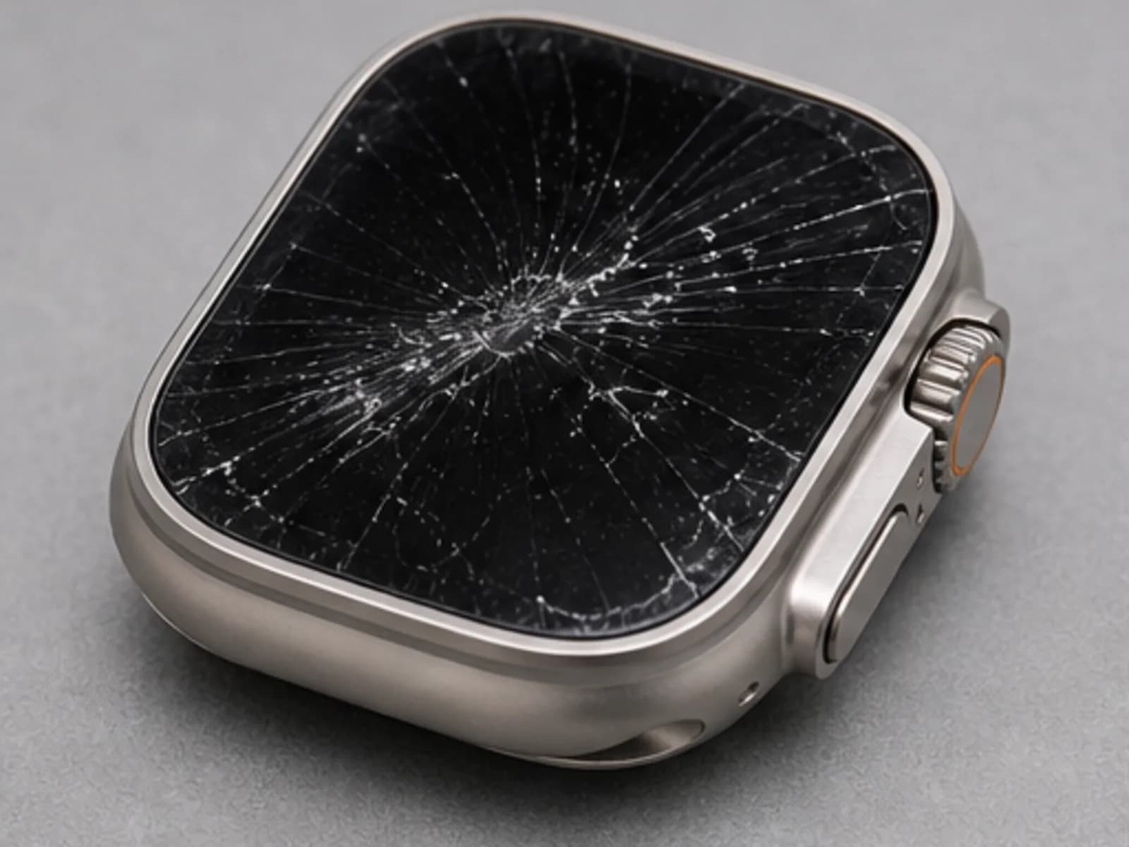 Apple Watch Ultra с треснувшим стеклом до ремонта